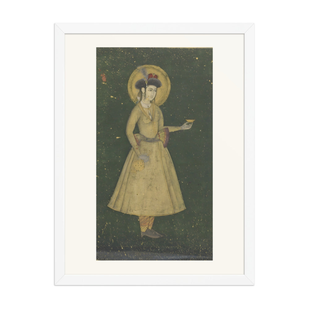 A Princess with a Wine Cup — Restored Mughal Wall Art — view 6