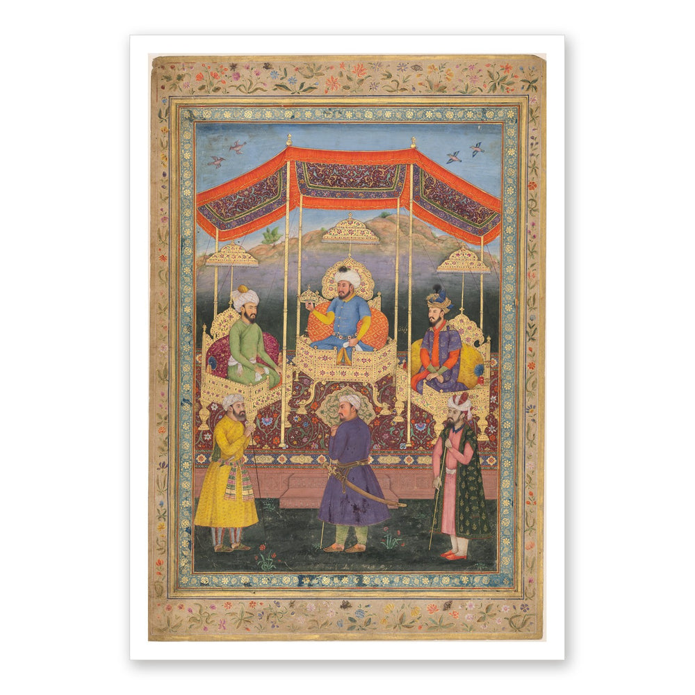 An Assembly of Mughal Emperors — Restored Mughal Wall Art — view 10