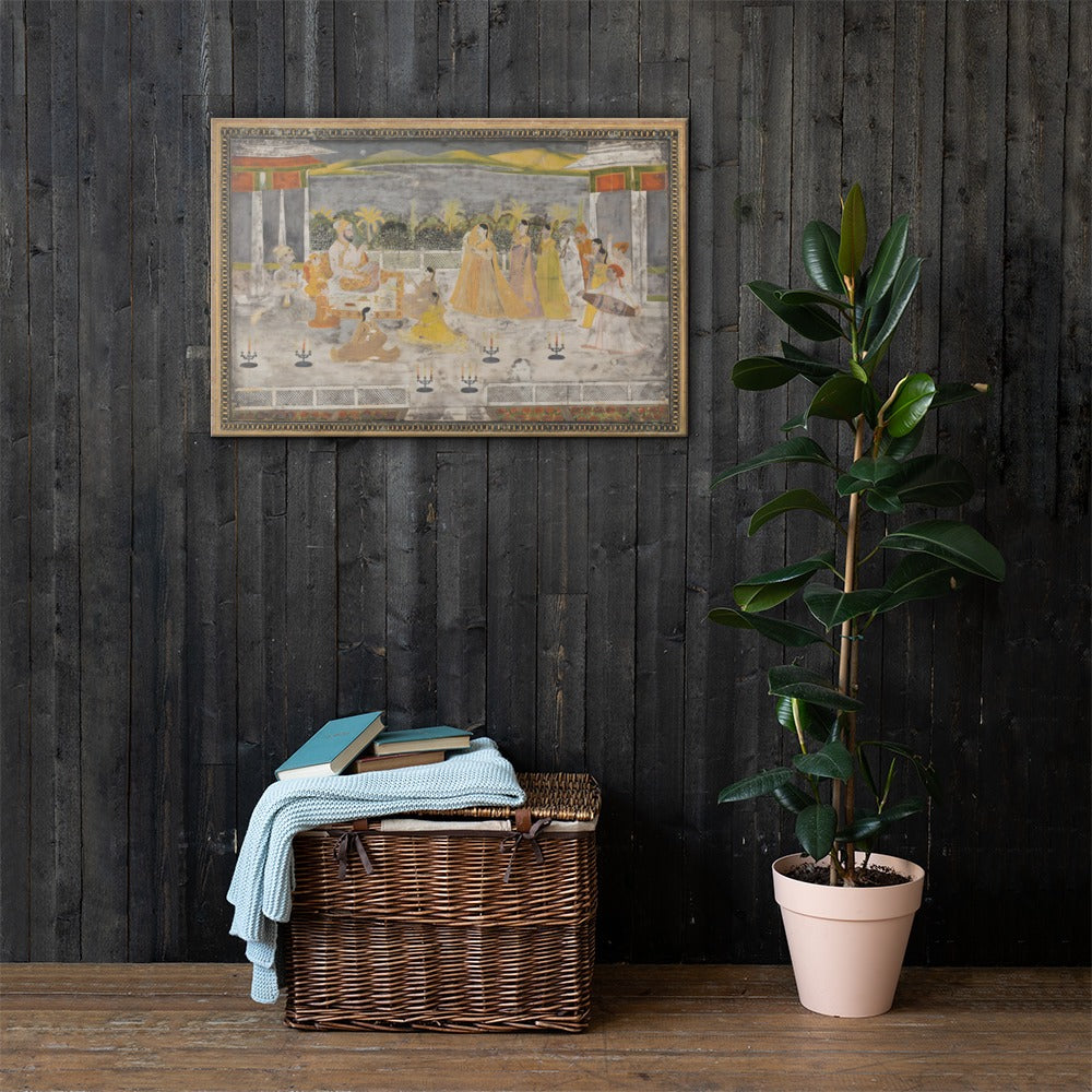 A Palace Garden Gathering — Restored Mughal Wall Art — view 11