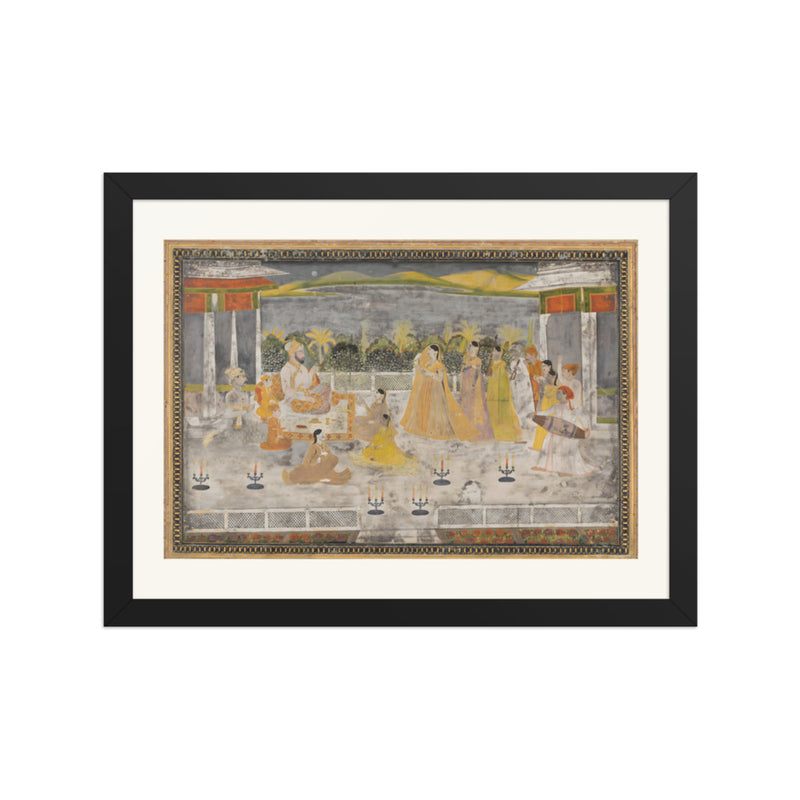 A Palace Garden Gathering — Restored Mughal Wall Art