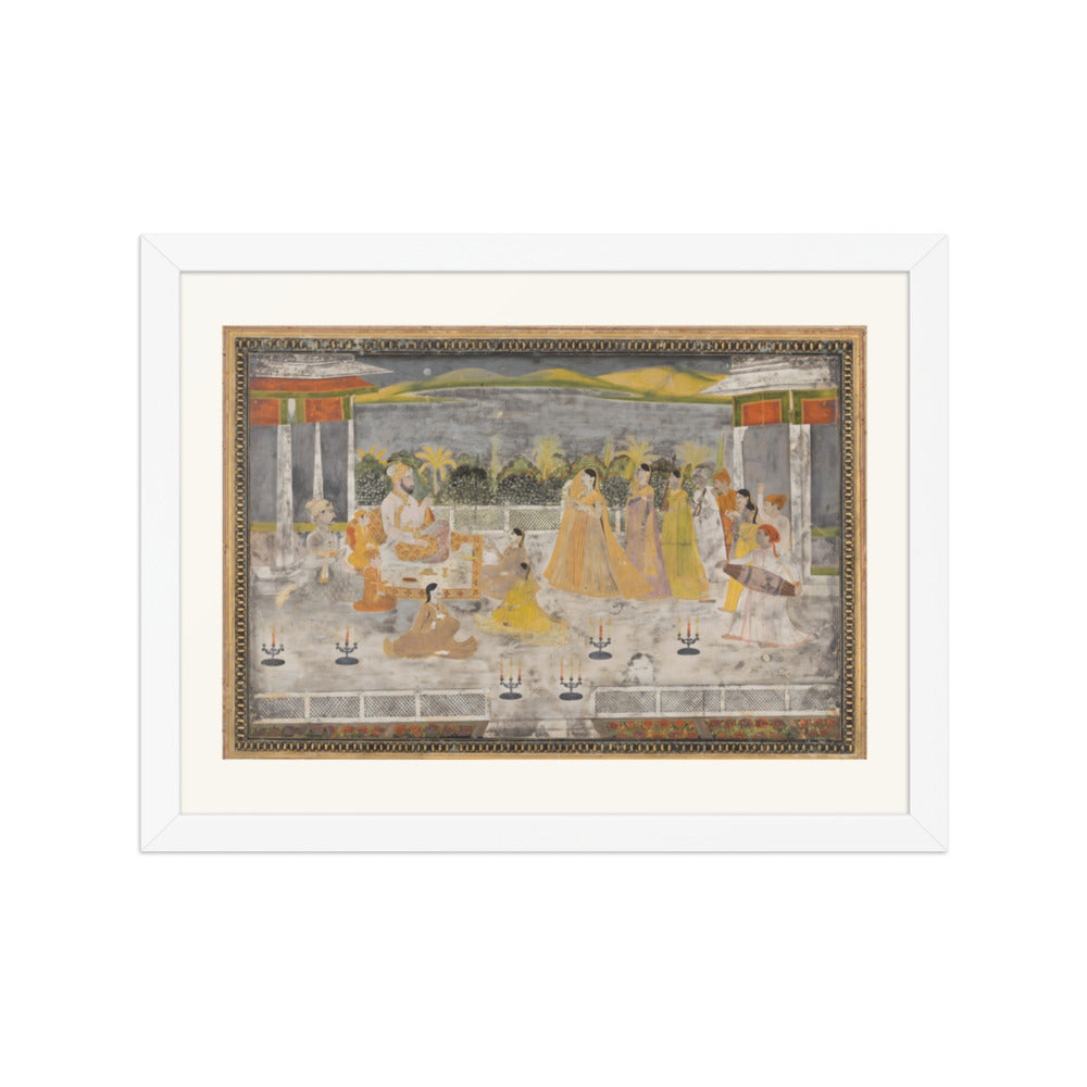 A Palace Garden Gathering — Restored Mughal Wall Art — view 3