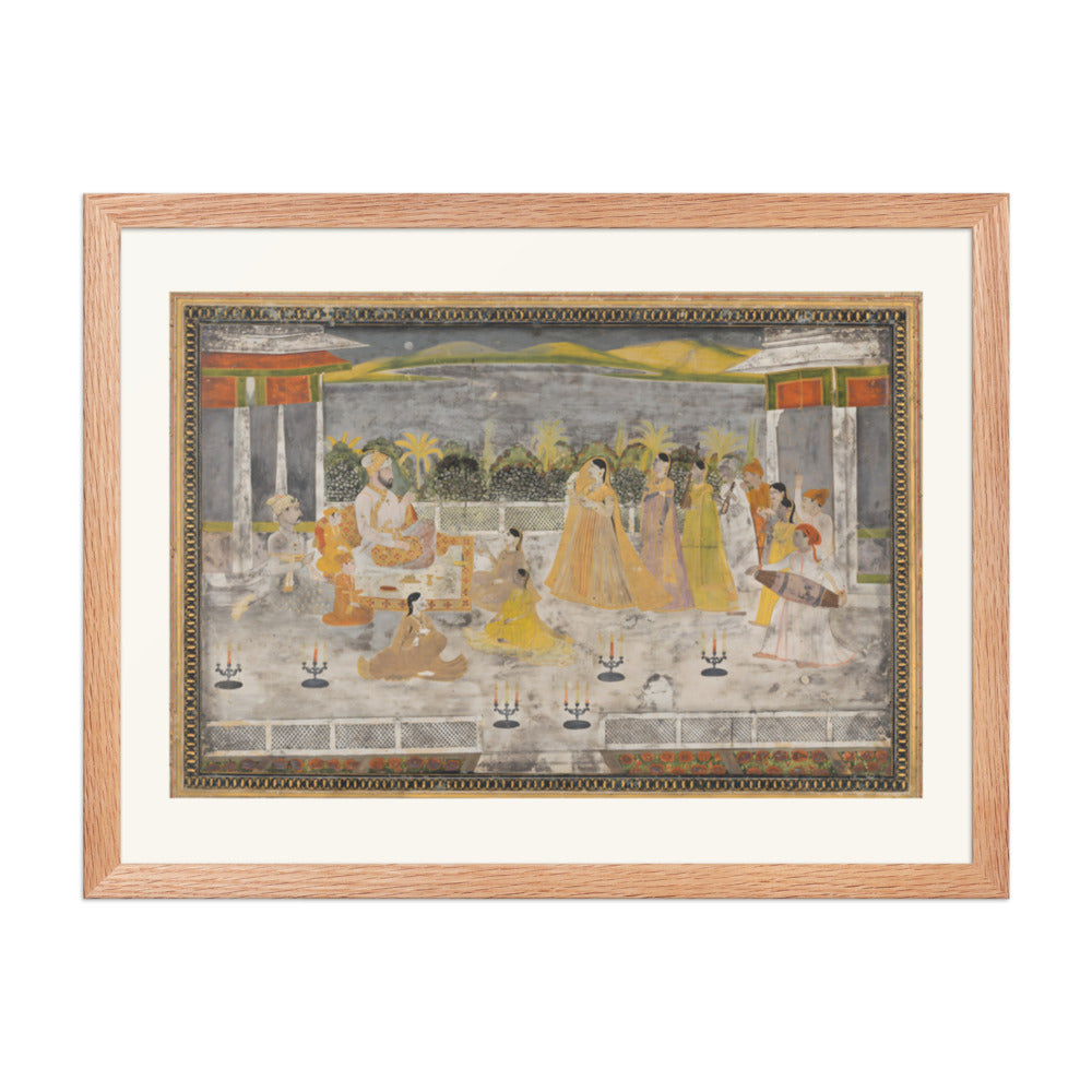A Palace Garden Gathering — Restored Mughal Wall Art — view 5