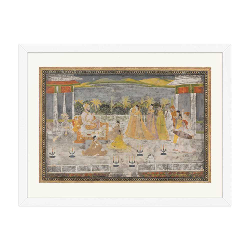 A Palace Garden Gathering — Restored Mughal Wall Art — view 6