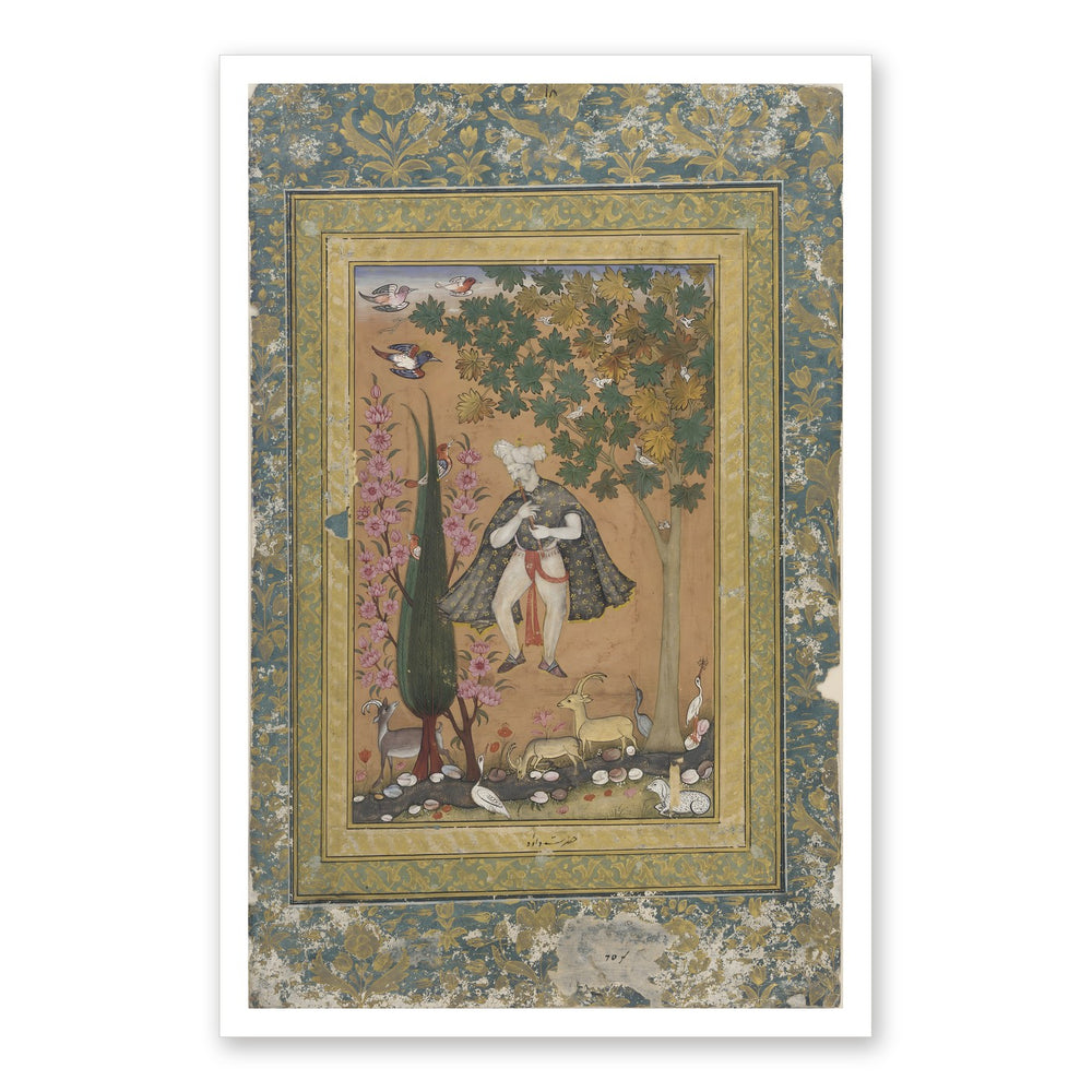 Solomon Among the Birds and Beasts — Restored Mughal Wall Art — view 7