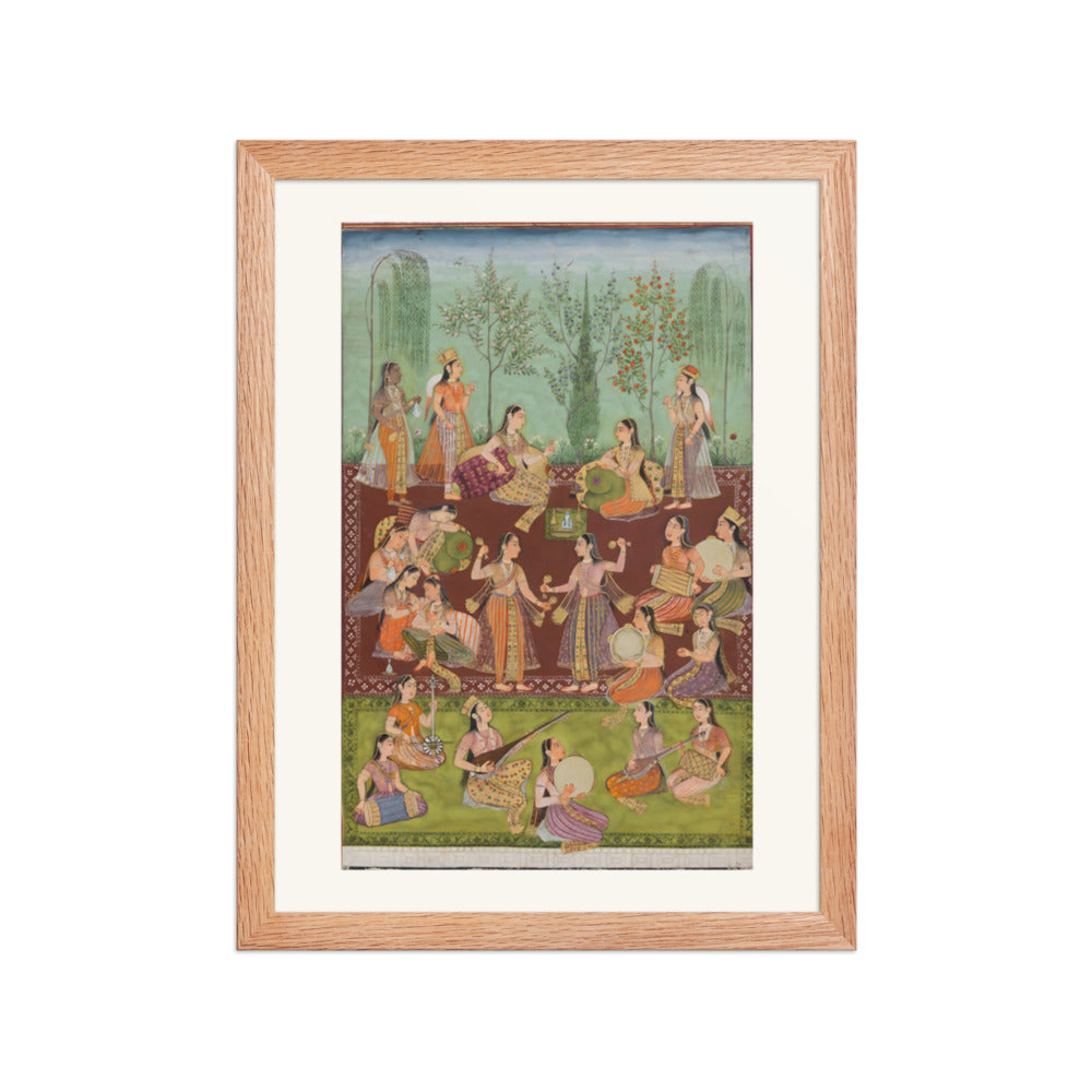 Women in a Garden — Restored Indian Court Wall Art — view 2