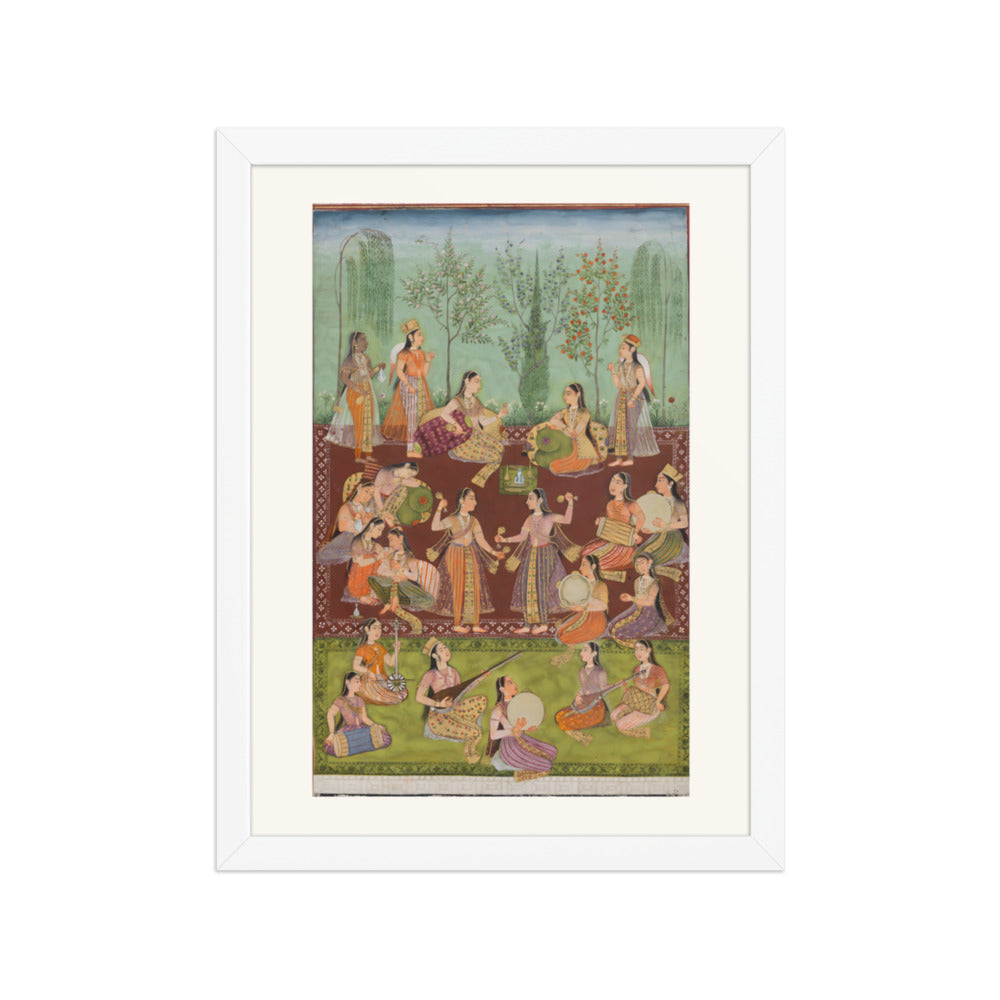 Women in a Garden — Restored Indian Court Wall Art — view 3