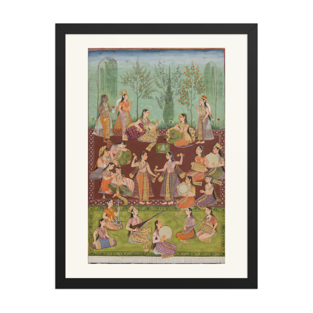 Women in a Garden — Restored Indian Court Wall Art — view 4