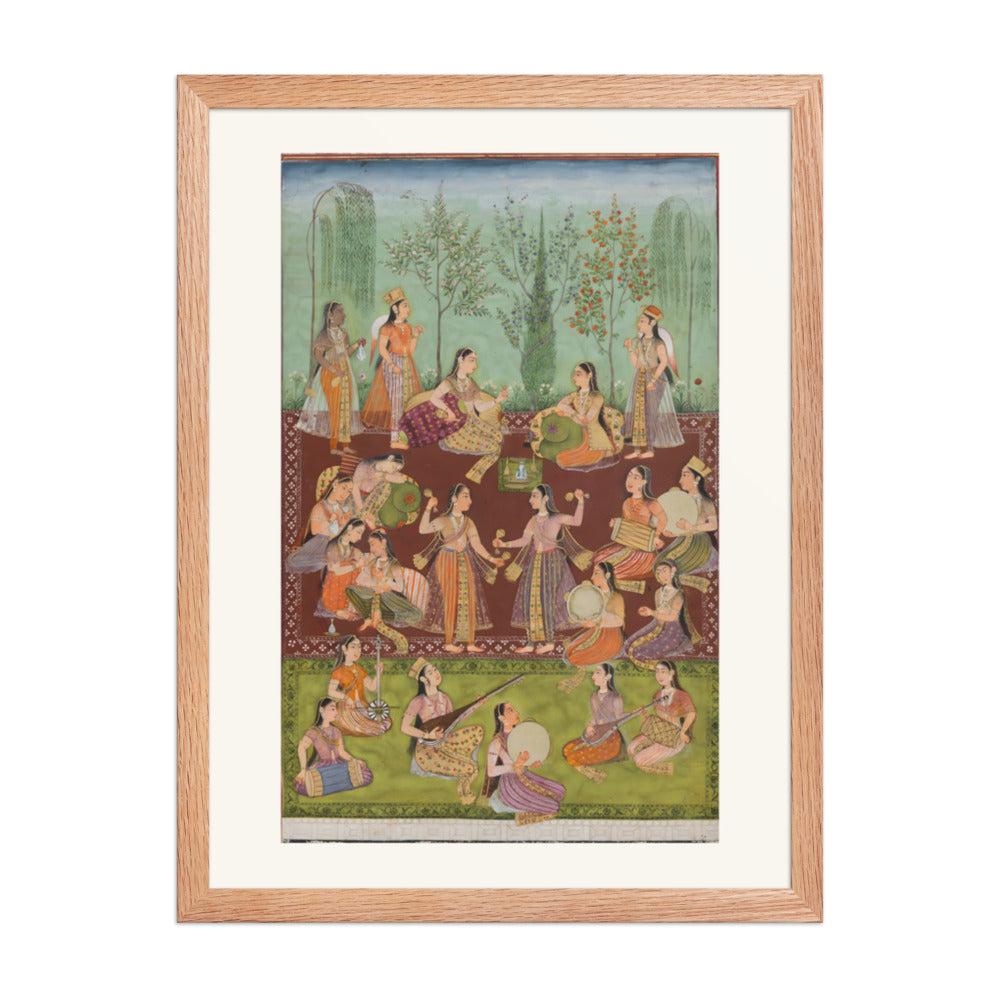 Women in a Garden — Restored Indian Court Wall Art — view 5