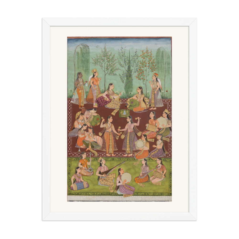 Women in a Garden — Restored Indian Court Wall Art — view 6