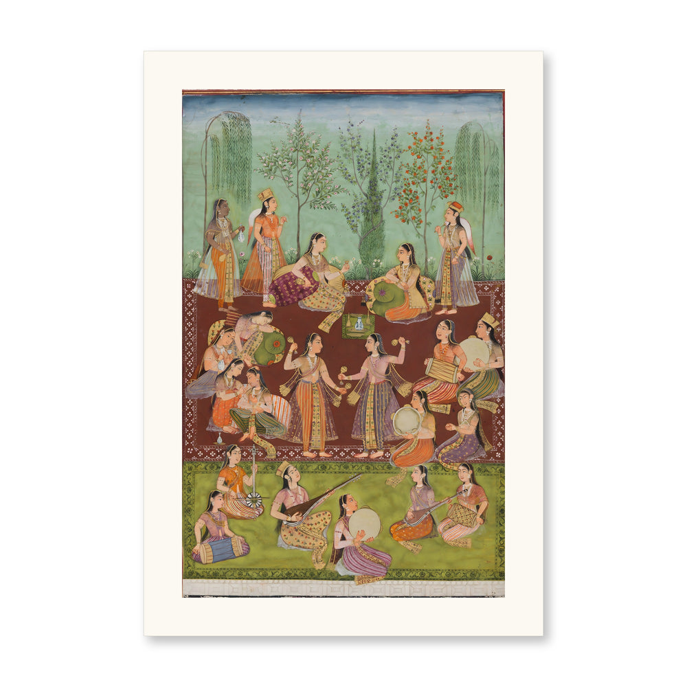 Women in a Garden — Restored Indian Court Wall Art — view 7