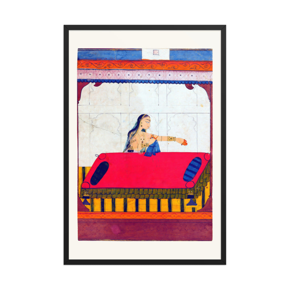 A Lady Pining for Her Lover — Restored Rajput Wall Art — view 10