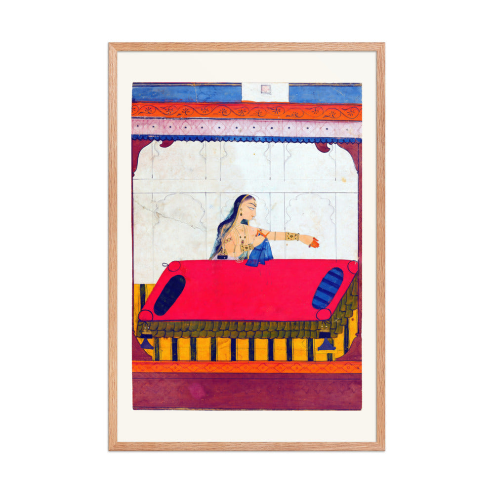 A Lady Pining for Her Lover — Restored Rajput Wall Art — view 11