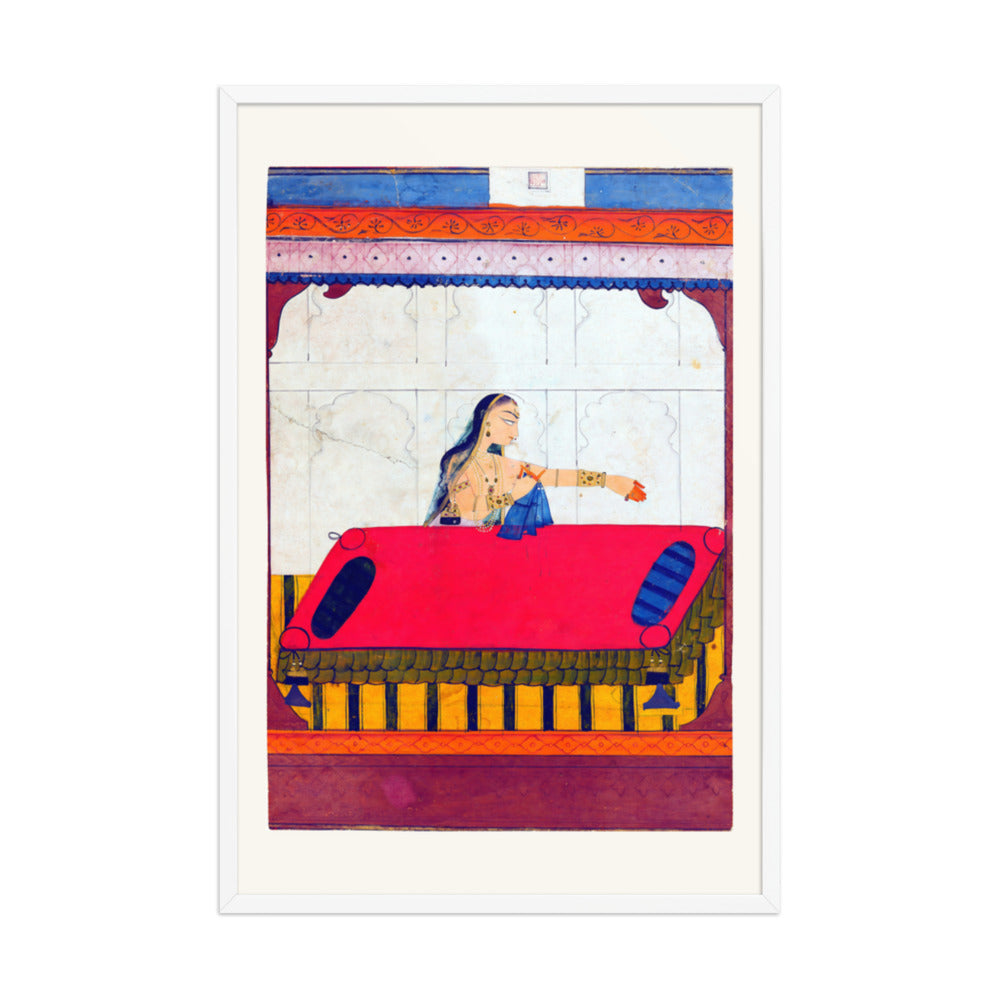 A Lady Pining for Her Lover — Restored Rajput Wall Art — view 12