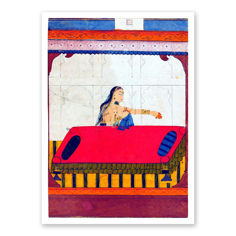 A Lady Pining for Her Lover — Restored Rajput Wall Art — view 7