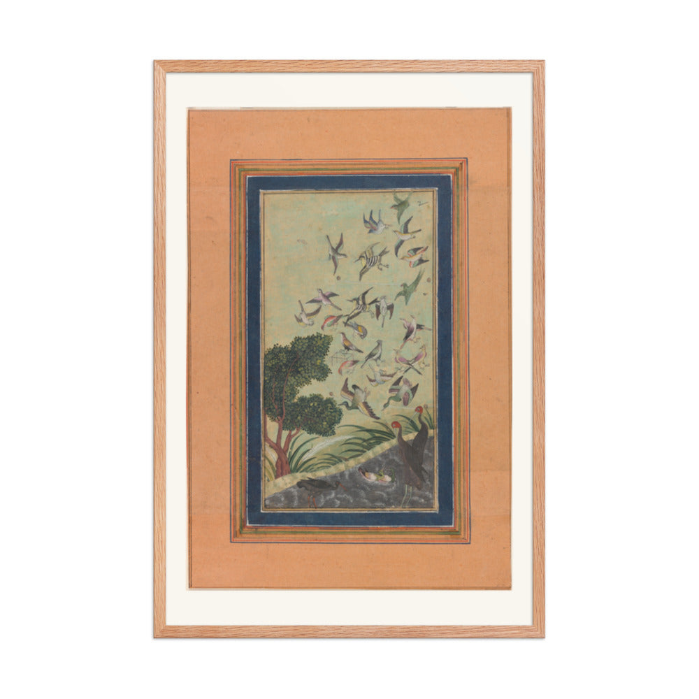 Birds in a Flowering Tree — Restored Mughal Wall Art — view 11