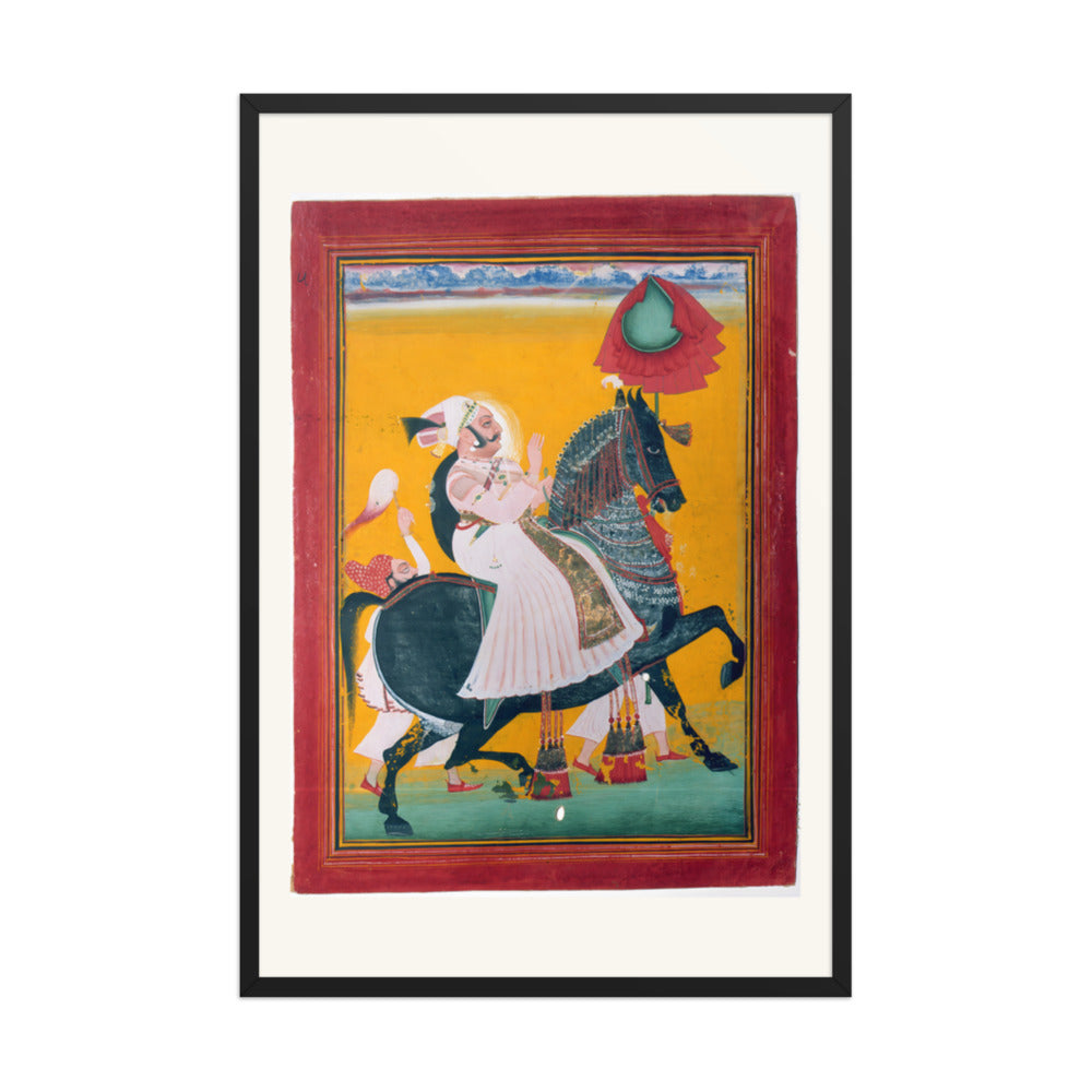 Rawat Ragho Das of Deogarh on Horseback — Restored Rajput Wall Art — view 10