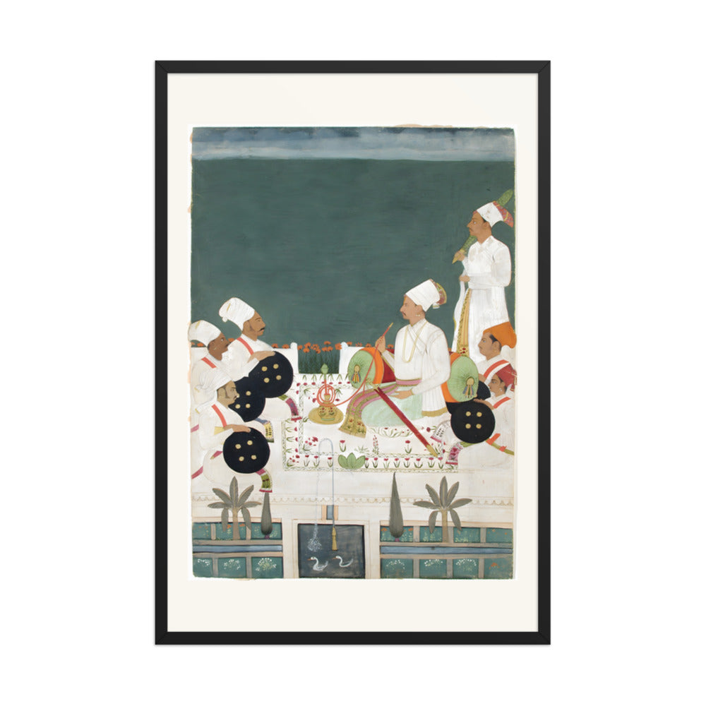 A Rathore Chief with His Kinsmen — Restored Rajput Wall Art — view 10