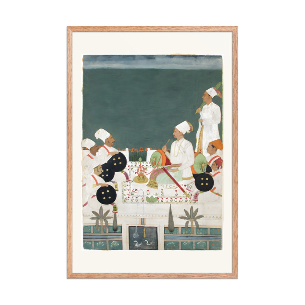 A Rathore Chief with His Kinsmen — Restored Rajput Wall Art — view 11