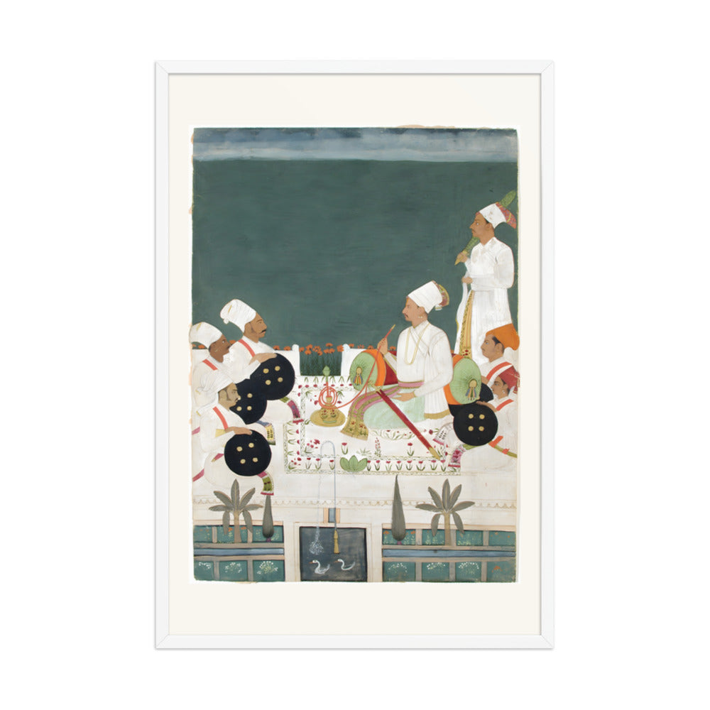A Rathore Chief with His Kinsmen — Restored Rajput Wall Art — view 12
