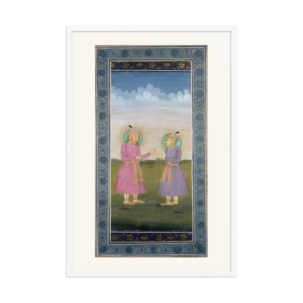 Akbar Presents a Jewelled Feather — Restored Mughal Wall Art — view 12