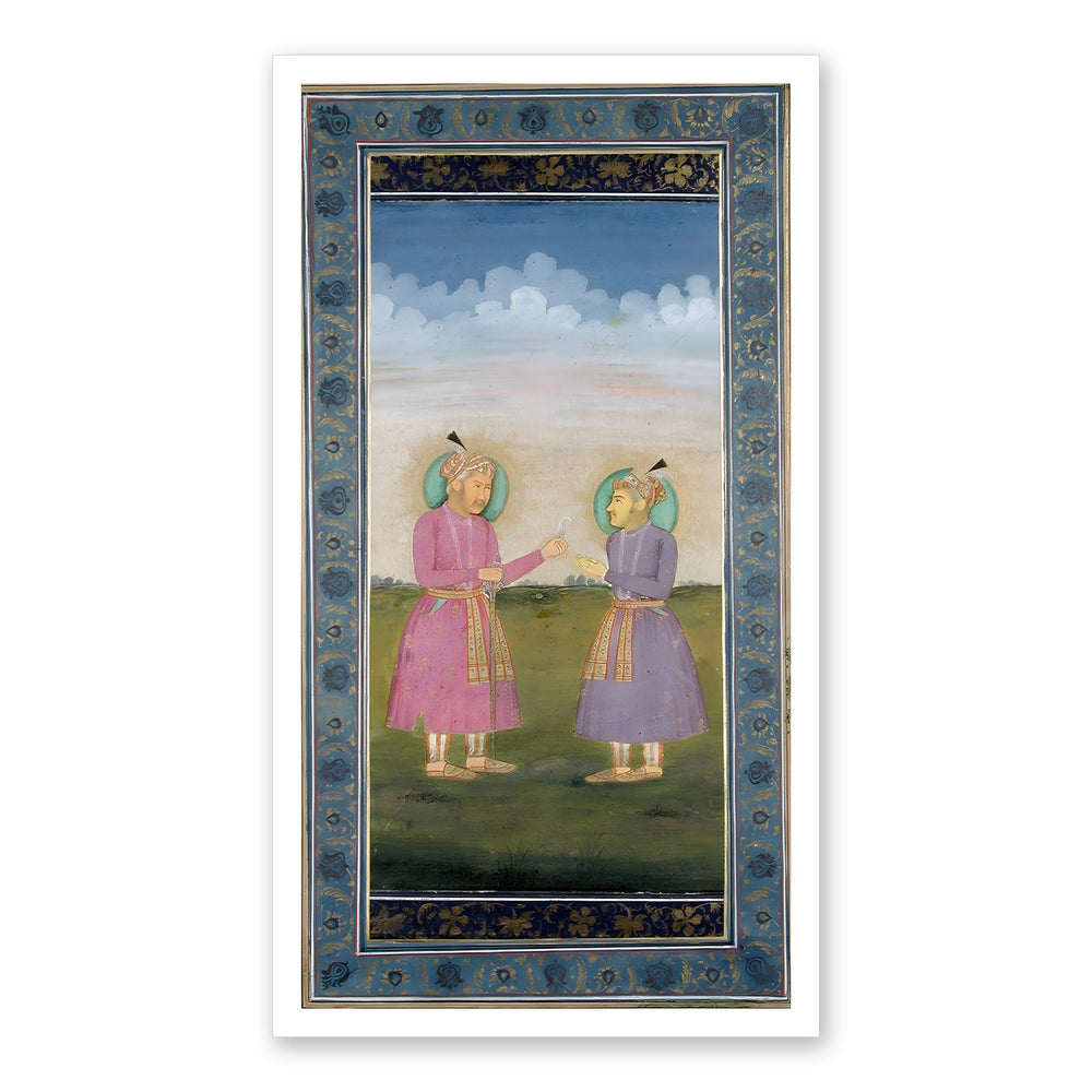 Akbar Presents a Jewelled Feather — Restored Mughal Wall Art — view 7