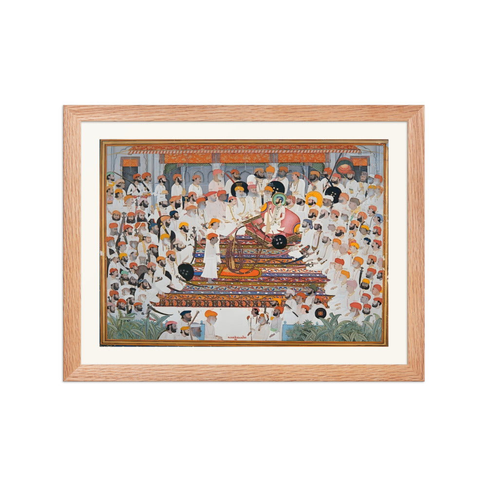 The Darbar of Raja Bakhtawar Singh of Alwar — Restored Rajput Wall Art — view 2