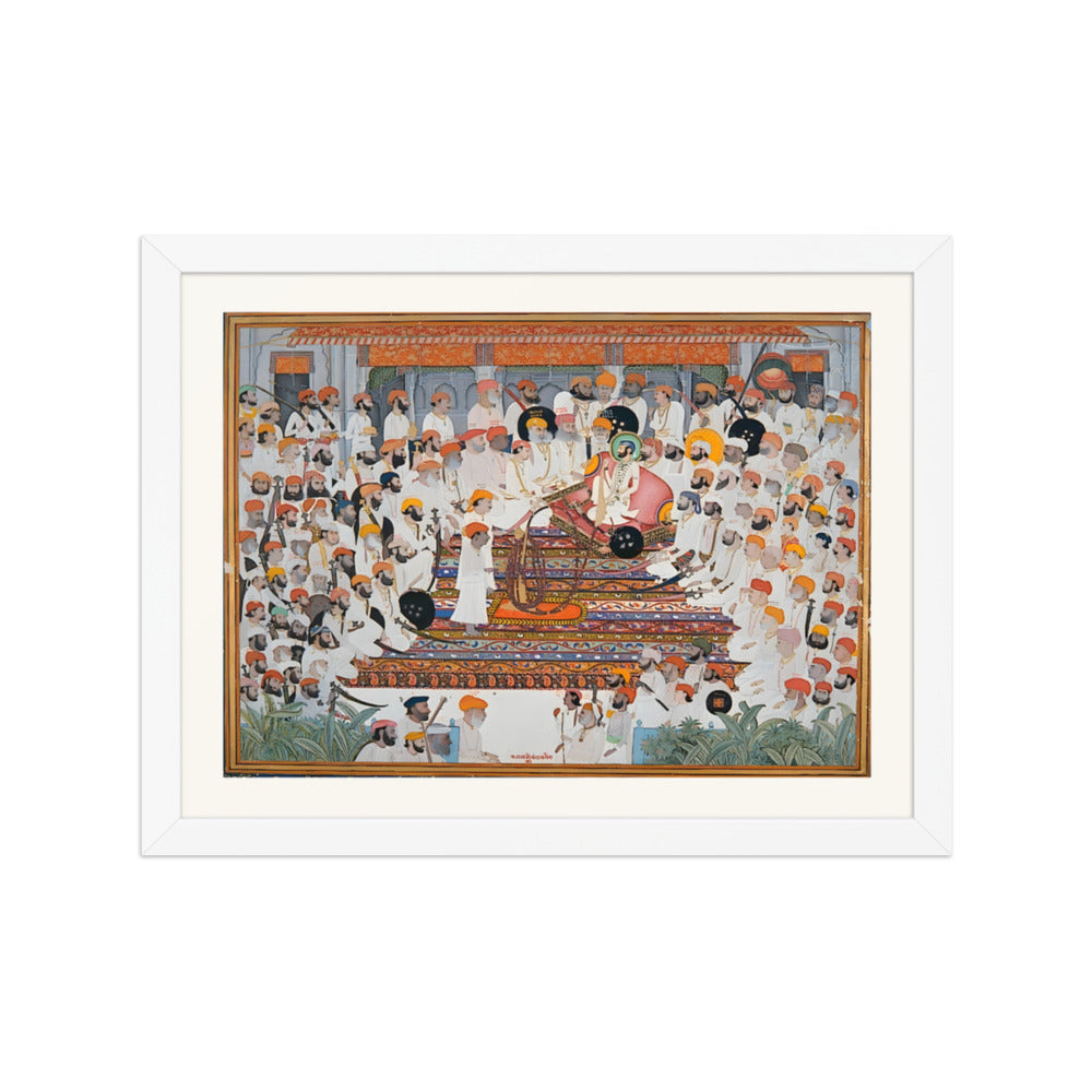 The Darbar of Raja Bakhtawar Singh of Alwar — Restored Rajput Wall Art — view 3