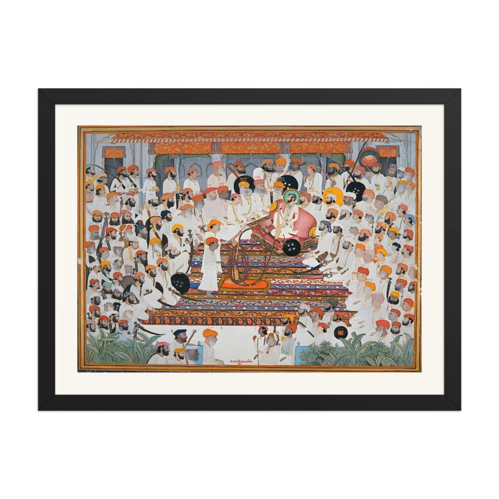 The Darbar of Raja Bakhtawar Singh of Alwar — Restored Rajput Wall Art — view 4
