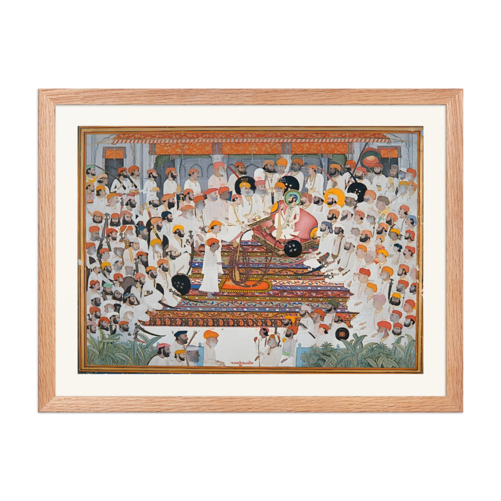 The Darbar of Raja Bakhtawar Singh of Alwar — Restored Rajput Wall Art — view 5