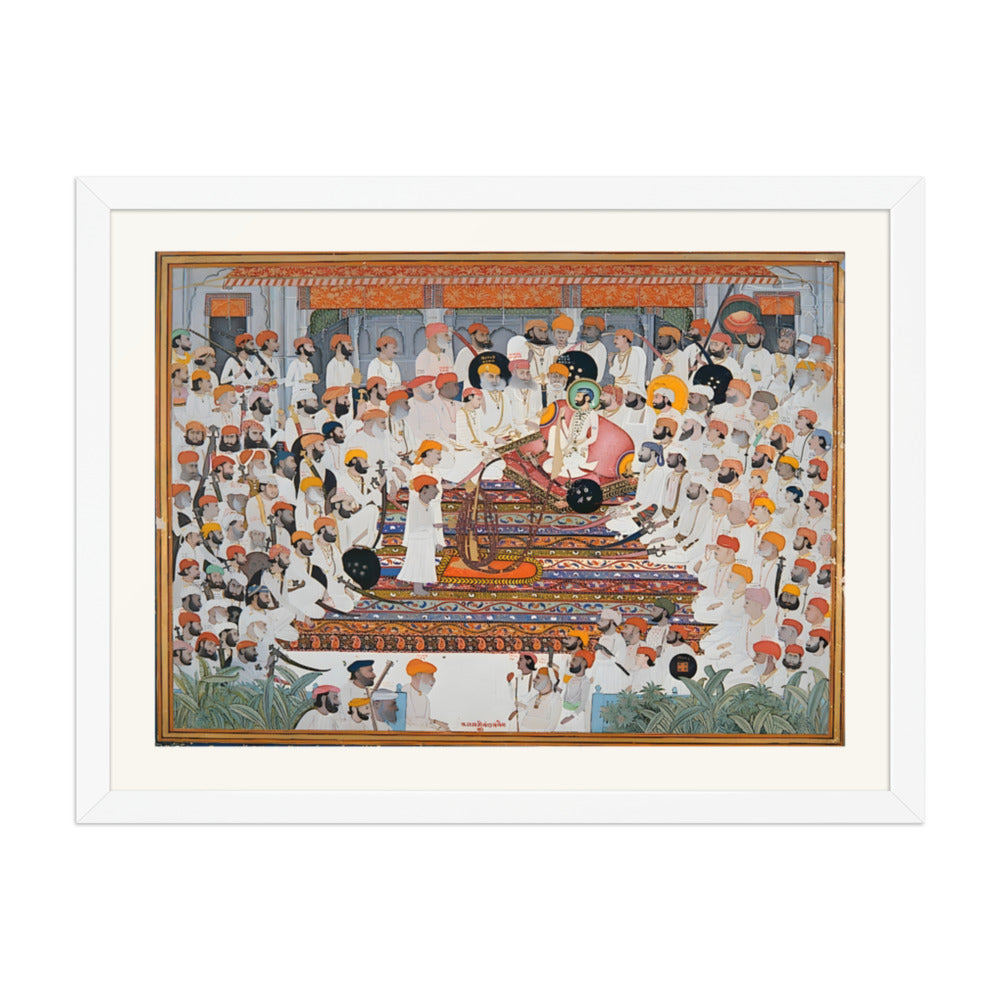 The Darbar of Raja Bakhtawar Singh of Alwar — Restored Rajput Wall Art — view 6
