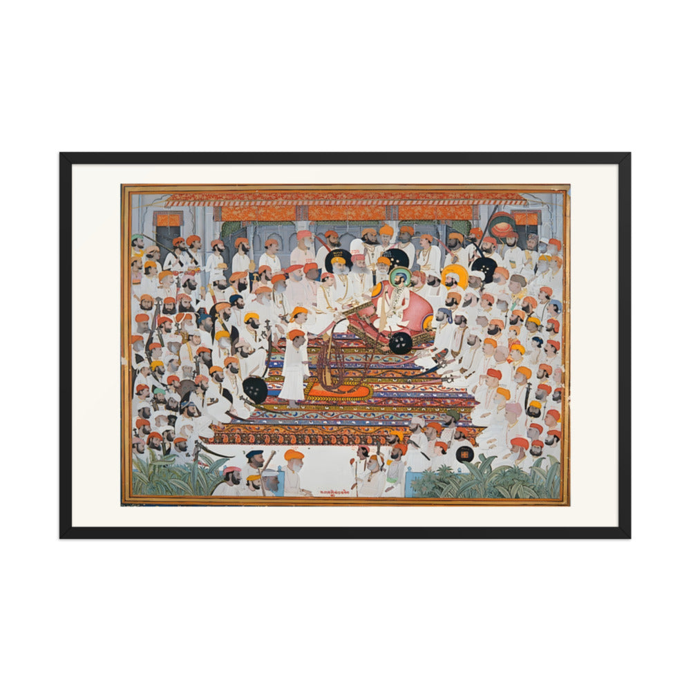The Darbar of Raja Bakhtawar Singh of Alwar — Restored Rajput Wall Art — view 7
