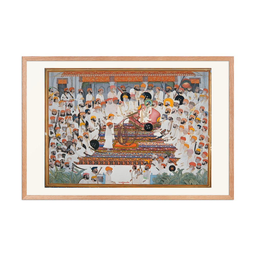 The Darbar of Raja Bakhtawar Singh of Alwar — Restored Rajput Wall Art — view 8