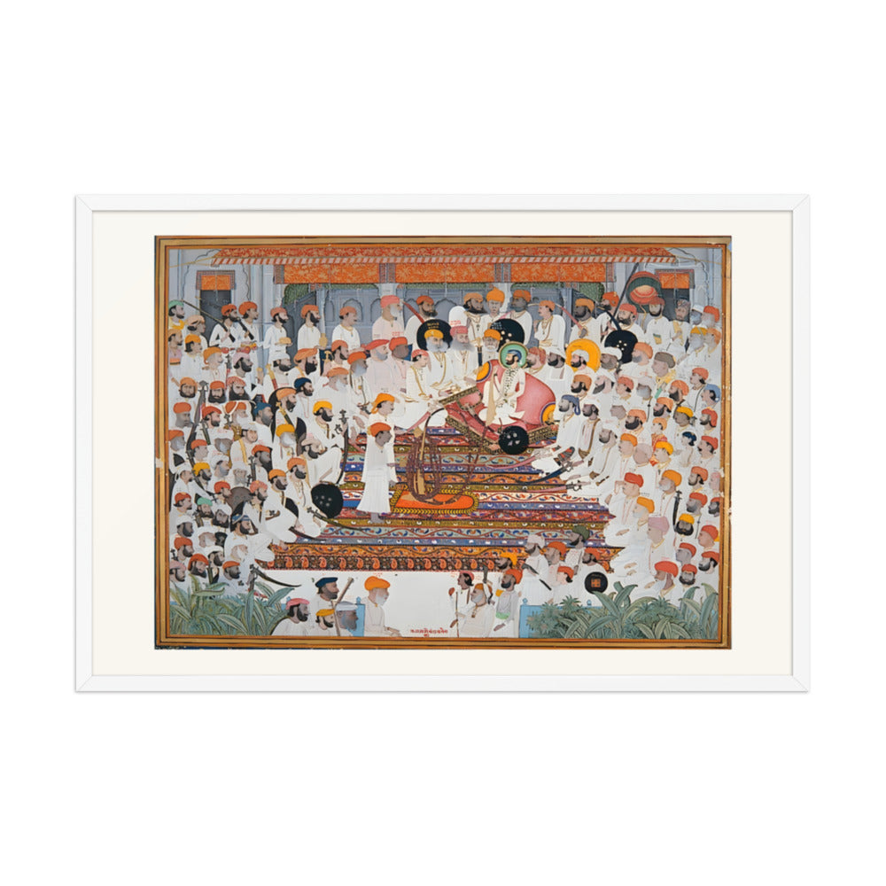 The Darbar of Raja Bakhtawar Singh of Alwar — Restored Rajput Wall Art — view 9