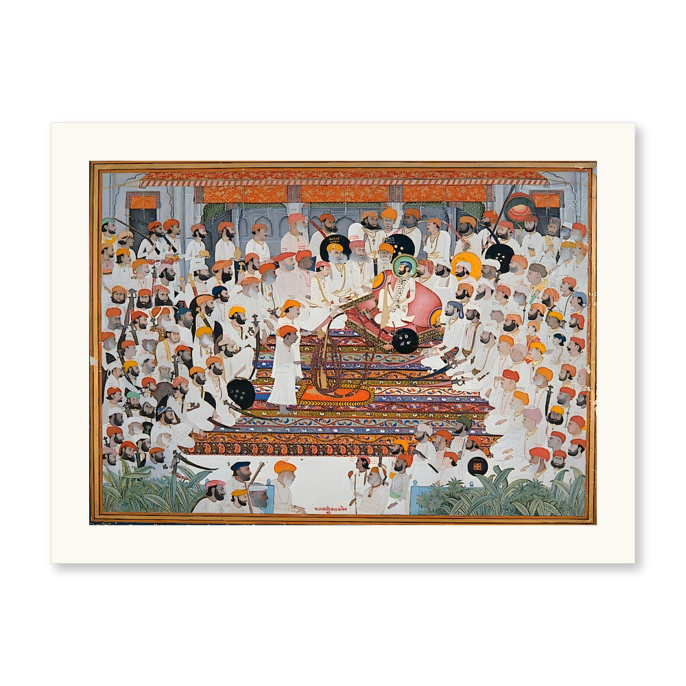 The Darbar of Raja Bakhtawar Singh of Alwar — Restored Rajput Wall Art — view 10