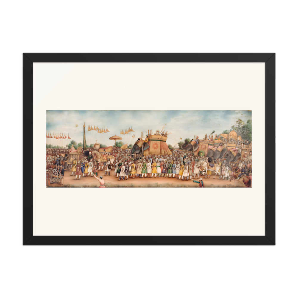 Akbar Shah II Rides an Elephant in Procession — Restored Mughal Wall Art — view 4