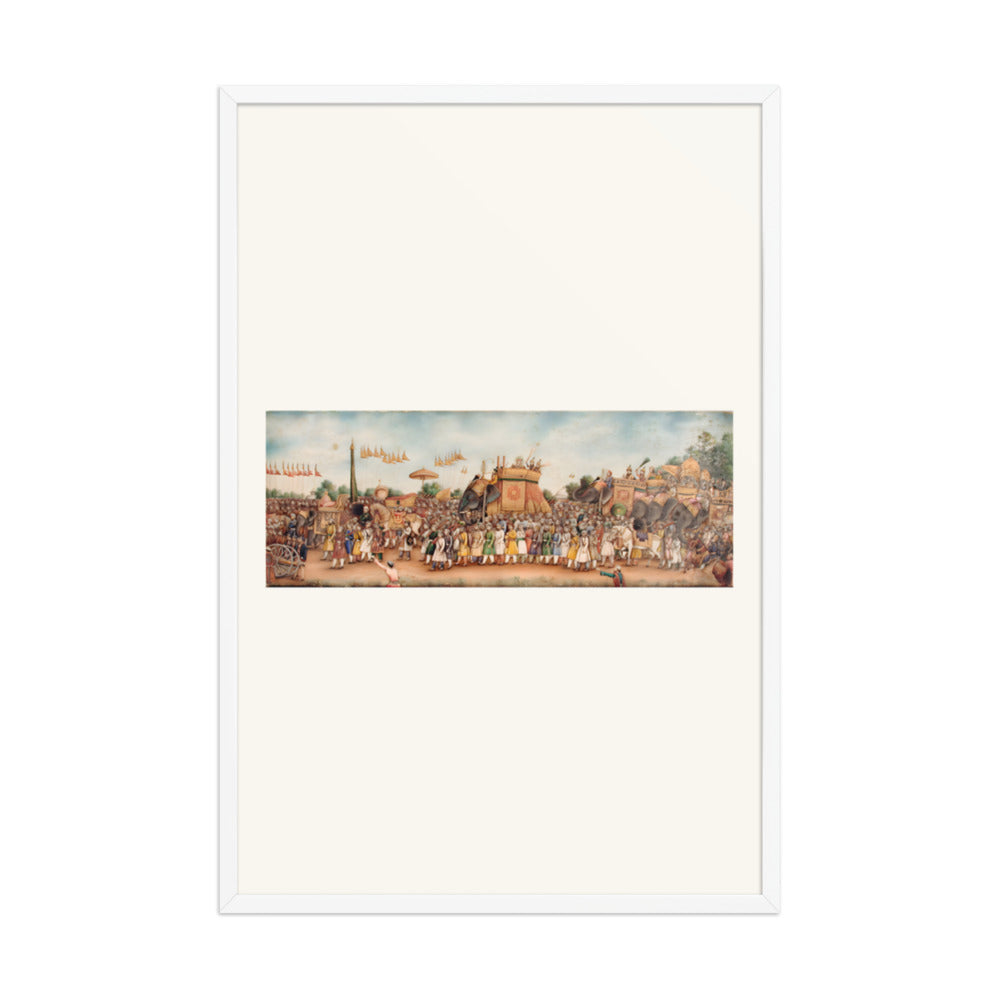 Akbar Shah II Rides an Elephant in Procession — Restored Mughal Wall Art — view 9