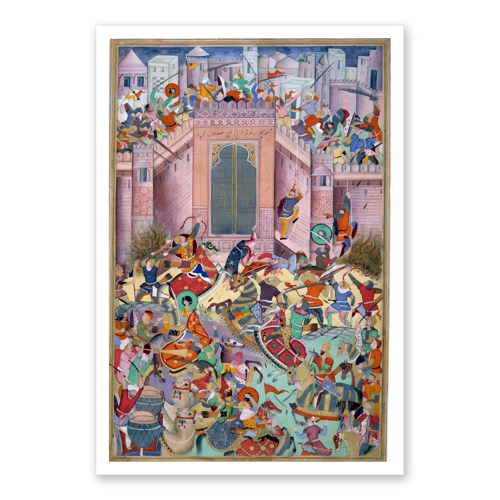 The Storming of a Fort — Restored Mughal Wall Art — view 10