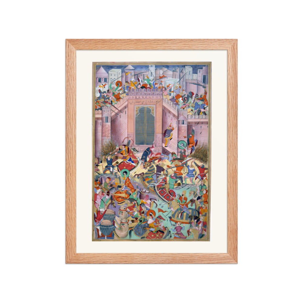 The Storming of a Fort — Restored Mughal Wall Art — view 2