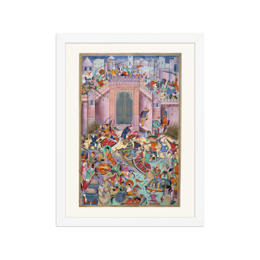 The Storming of a Fort — Restored Mughal Wall Art — view 3