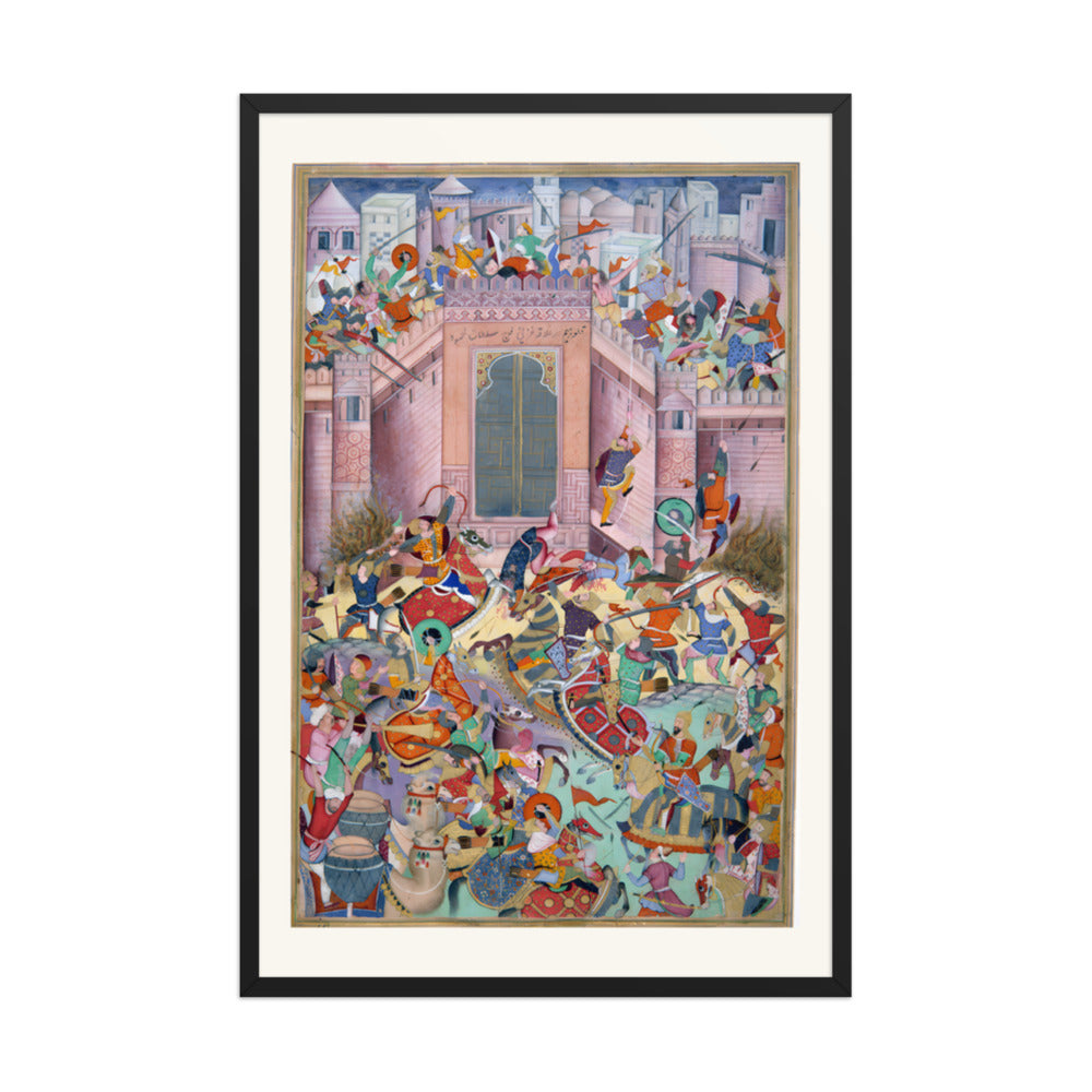 The Storming of a Fort — Restored Mughal Wall Art — view 7