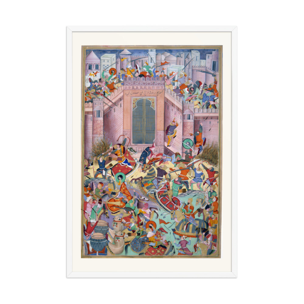 The Storming of a Fort — Restored Mughal Wall Art — view 9