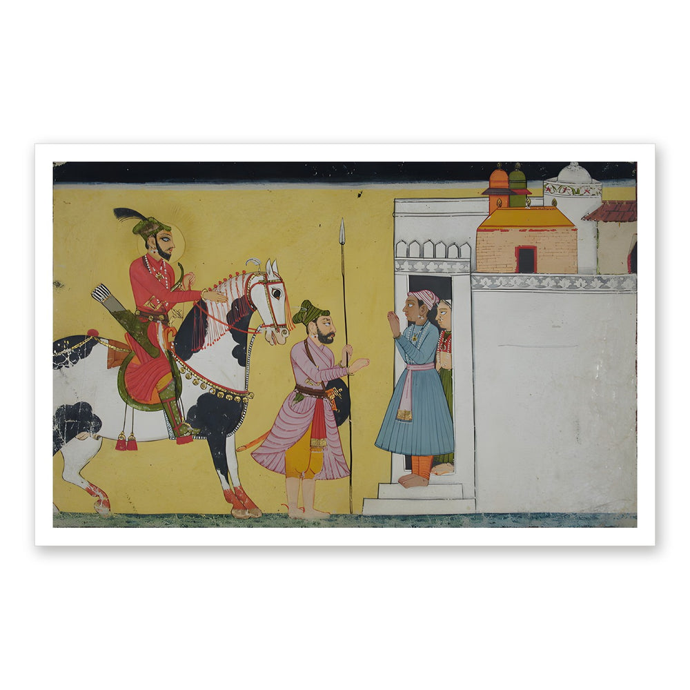 A Prince Hunting Deer — Restored Rajput Wall Art — view 7