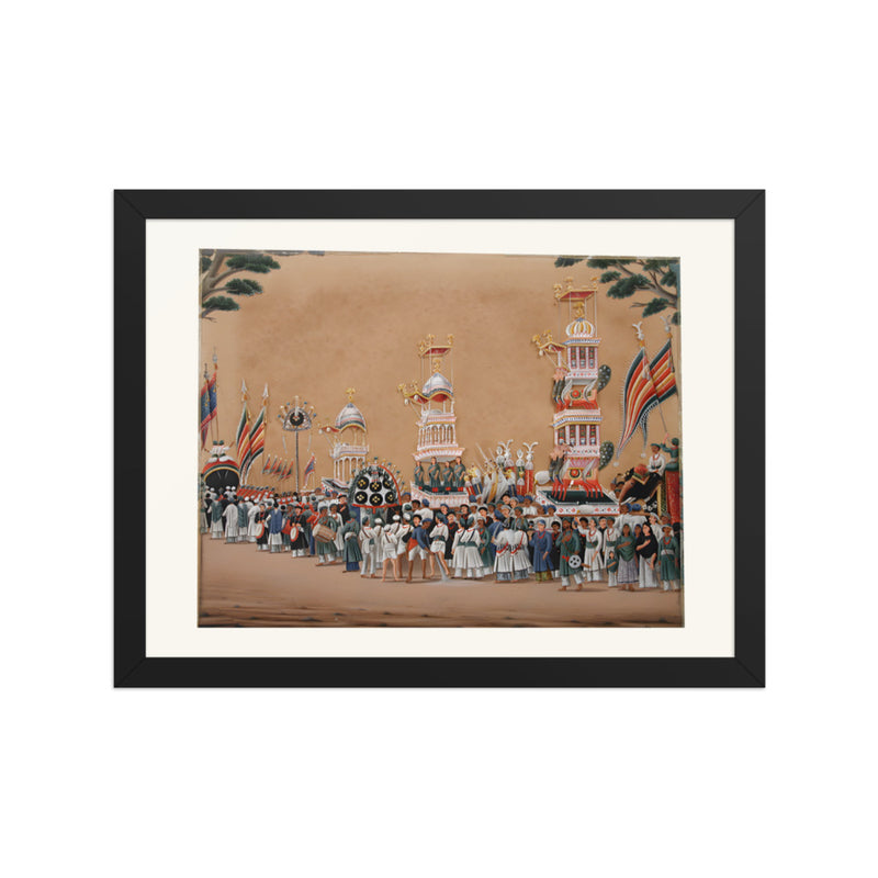 A Muharram Procession — Restored Indian Court Wall Art
