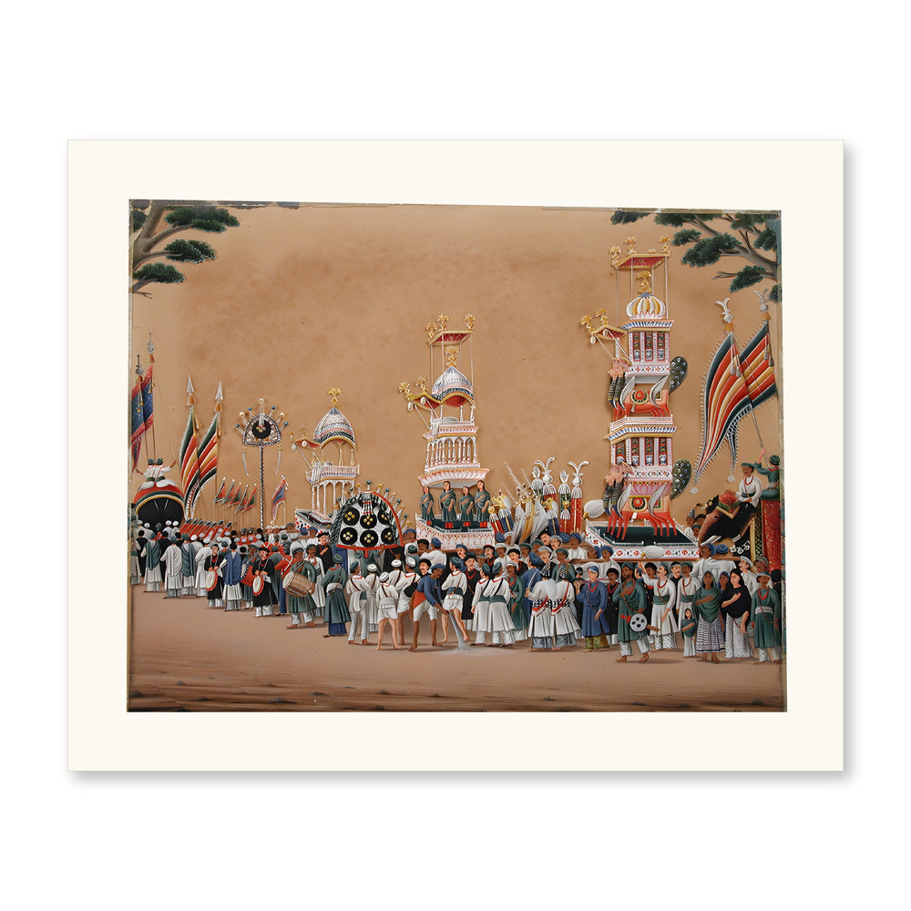 A Muharram Procession — Restored Indian Court Wall Art — view 10