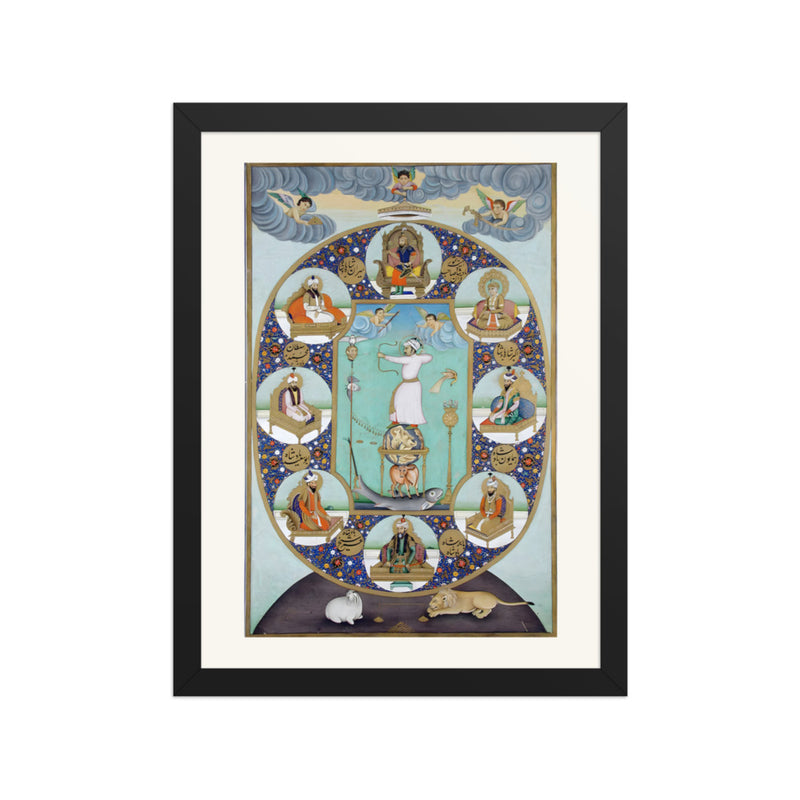An Allegorical Portrait of Jahangir — Restored Mughal Wall Art