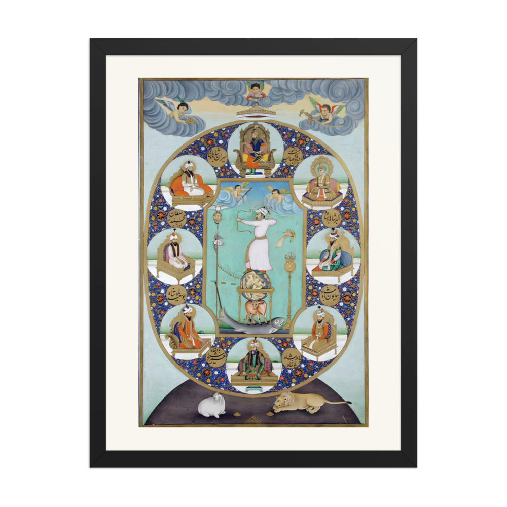 An Allegorical Portrait of Jahangir — Restored Mughal Wall Art — view 4