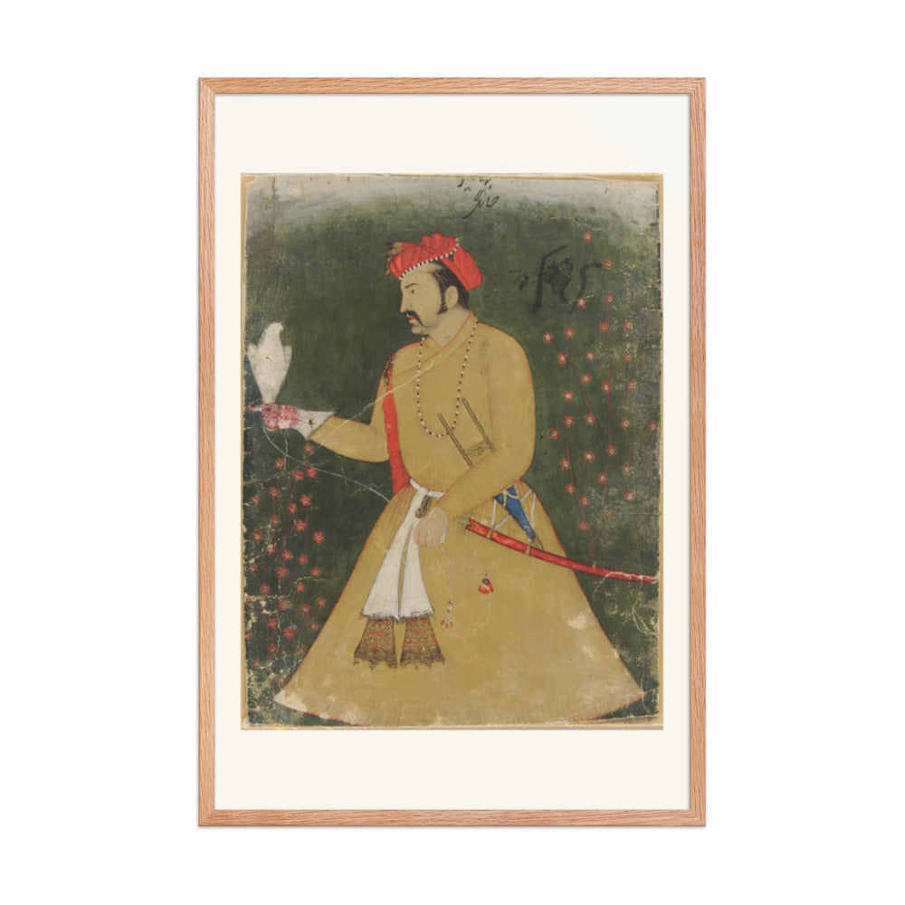 Portrait of Jahangir with a Falcon — Restored Mughal Wall Art — view 11
