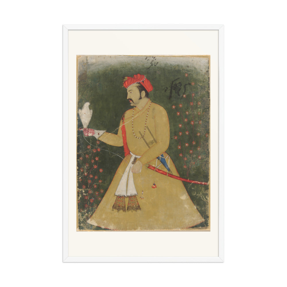 Portrait of Jahangir with a Falcon — Restored Mughal Wall Art — view 12