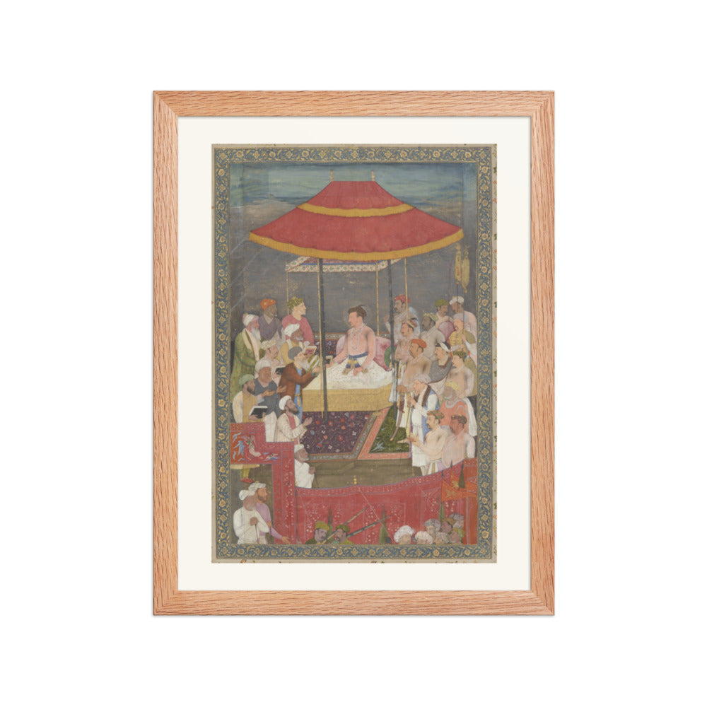 Jahangir Presents a Book to a Shaykh — Restored Mughal Wall Art — view 2