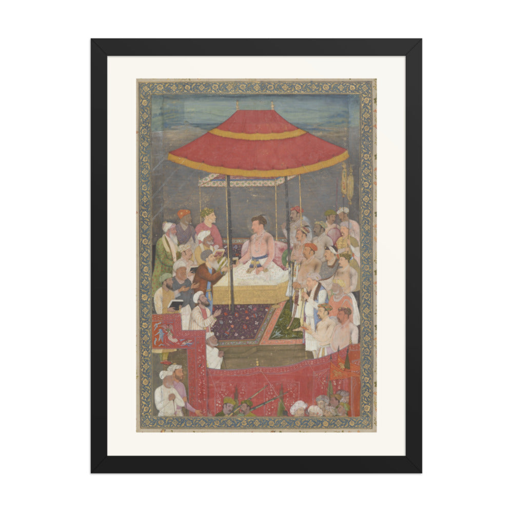 Jahangir Presents a Book to a Shaykh — Restored Mughal Wall Art — view 4